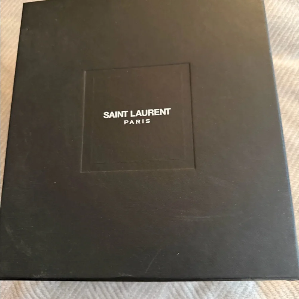 Saint Laurent Tan Suede Espadrille Wedge Sandals with Ankle Wraps